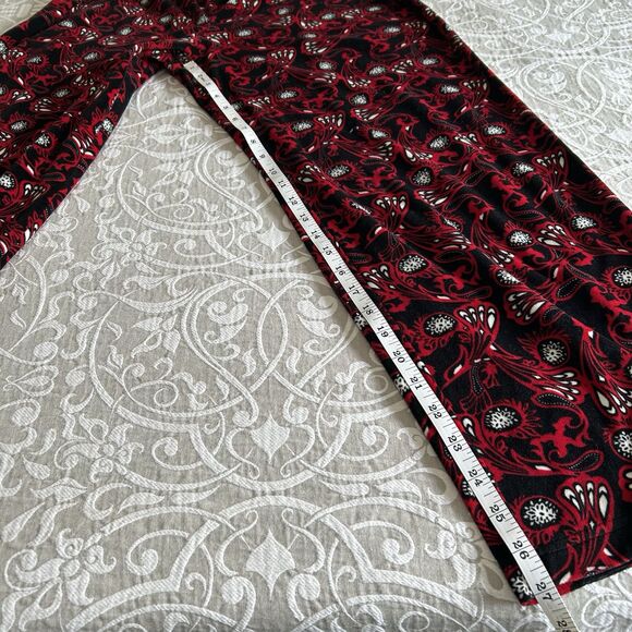 Cabernet Sleep Sense Pajama Set Women Medium Red Multi Paisley Velour Plush Cozy - Picture 10 of 16